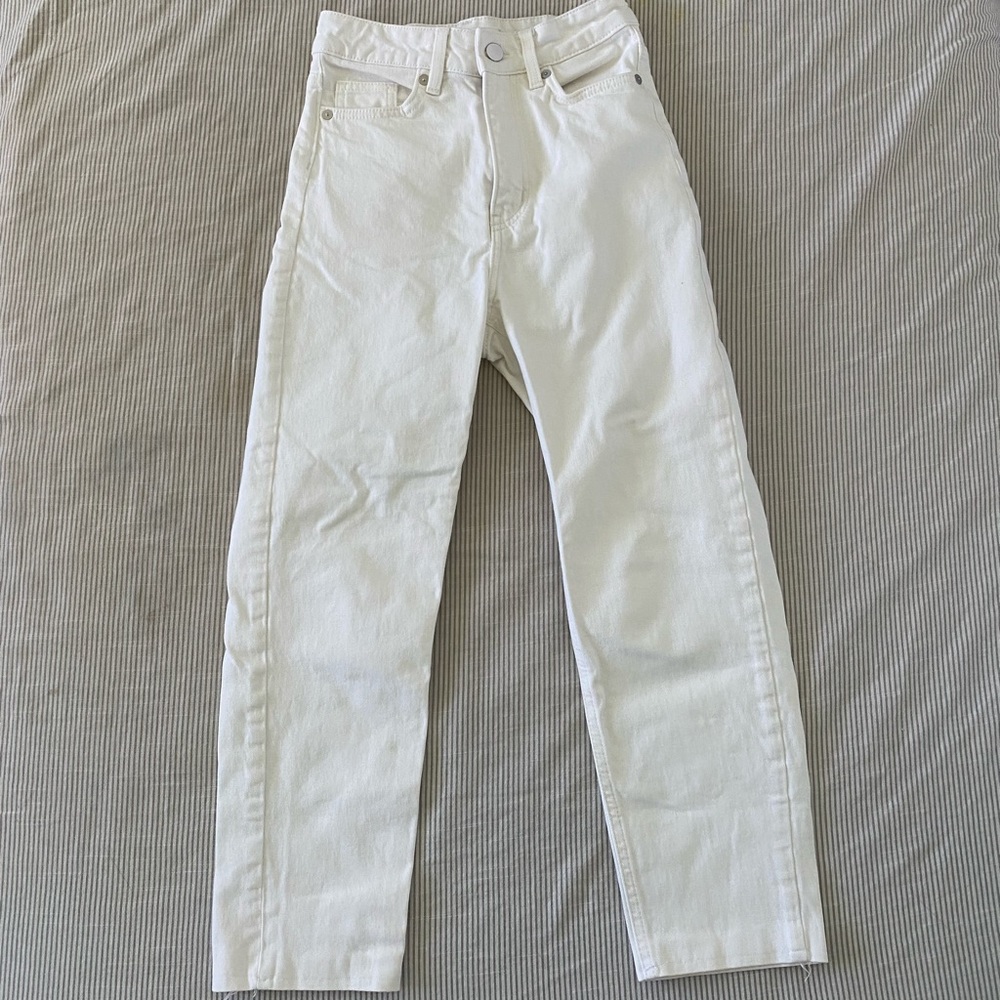 H&M White Straight Leg Jeans